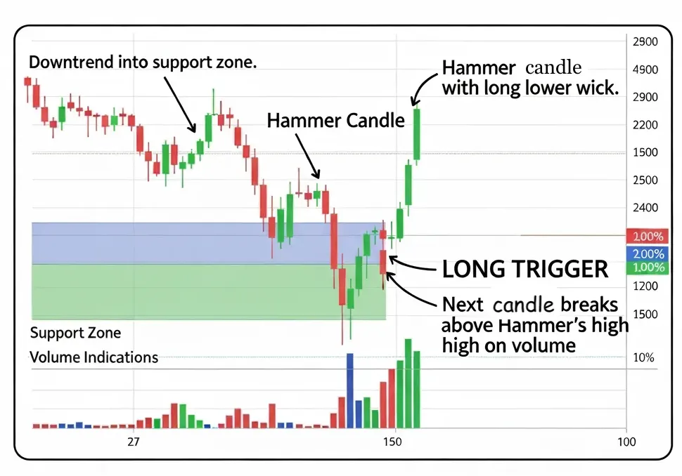 hammer candlestick chart example
