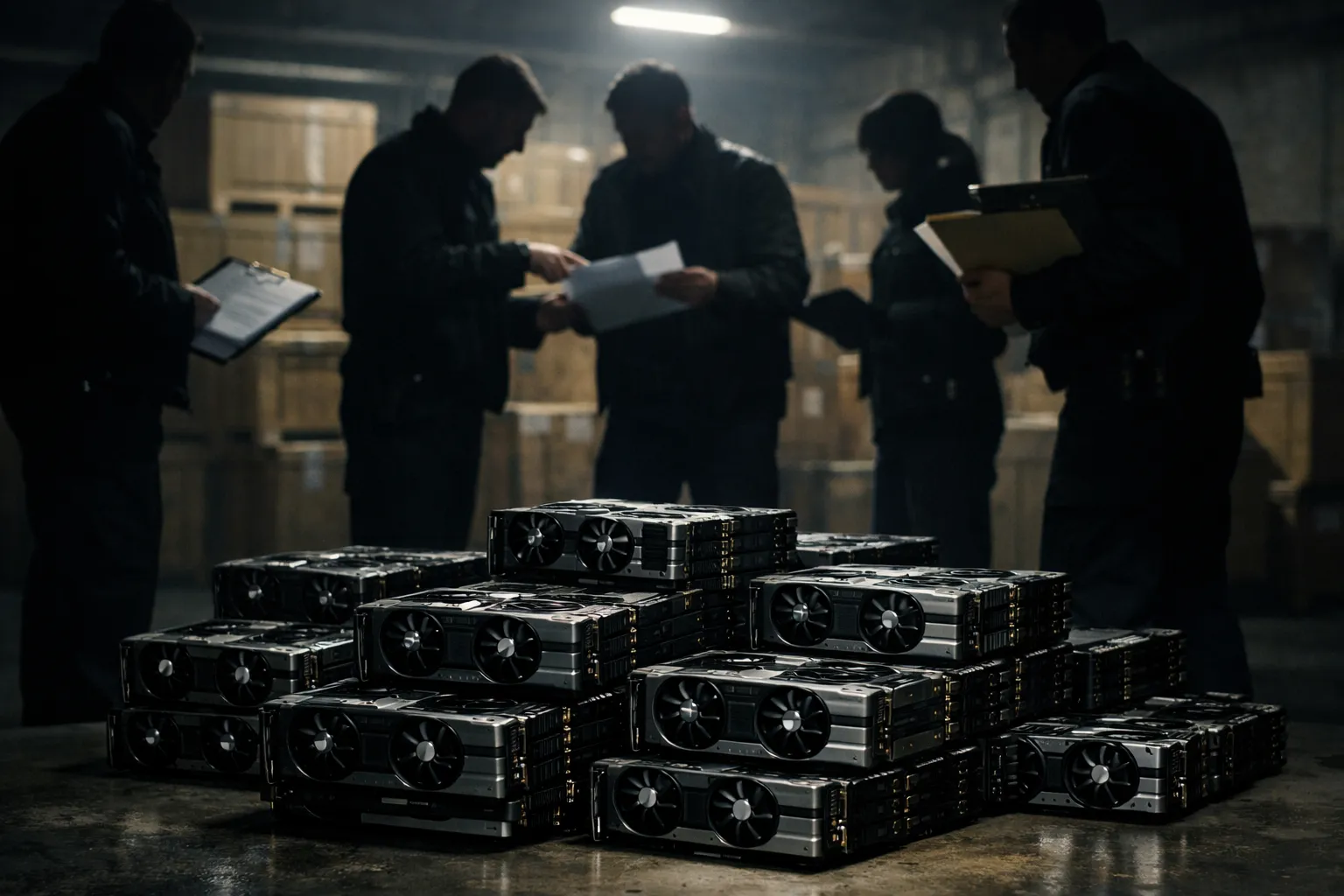 Prosecutors inspecting GPUs