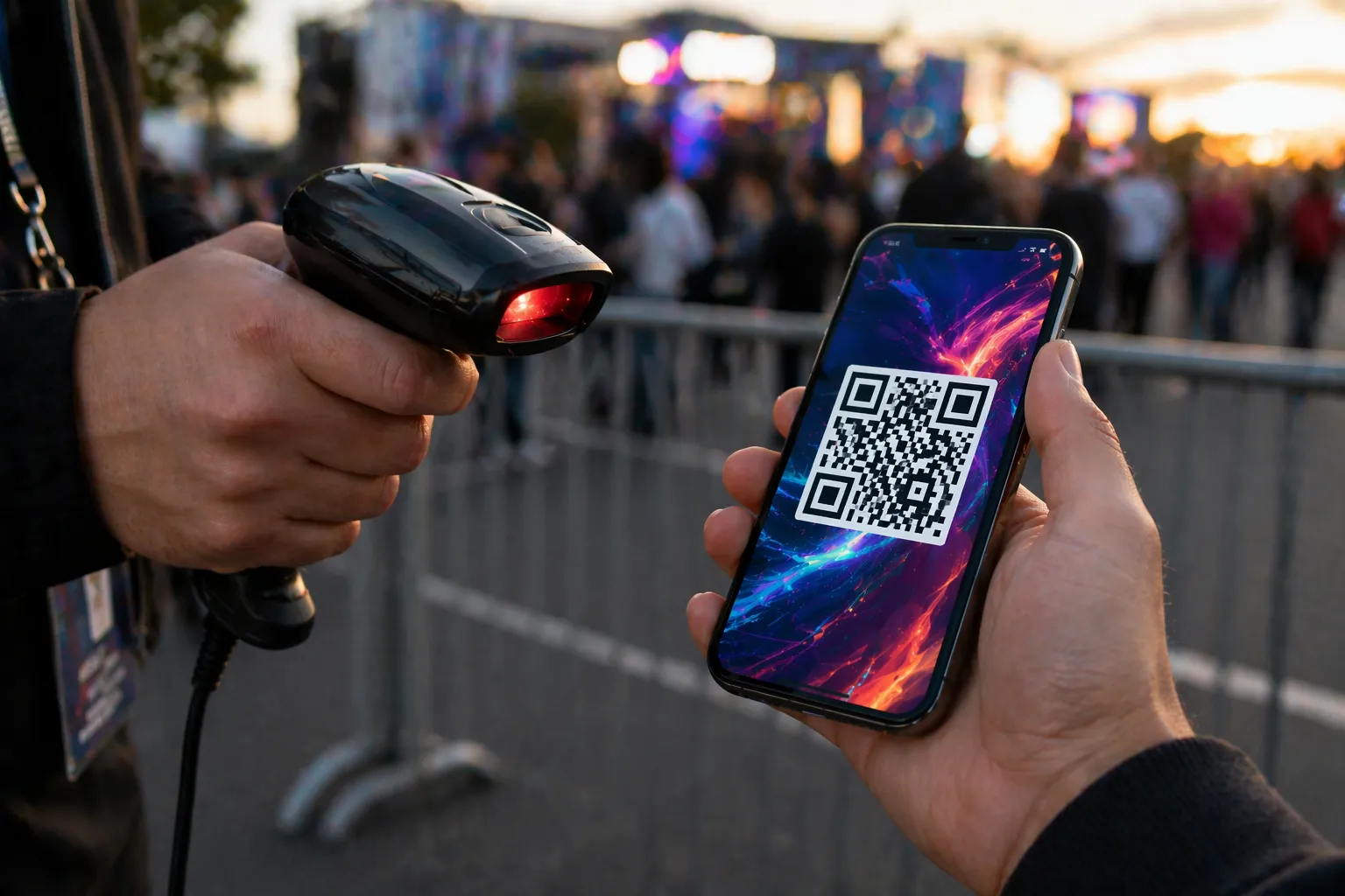 NFT ticket being scanned