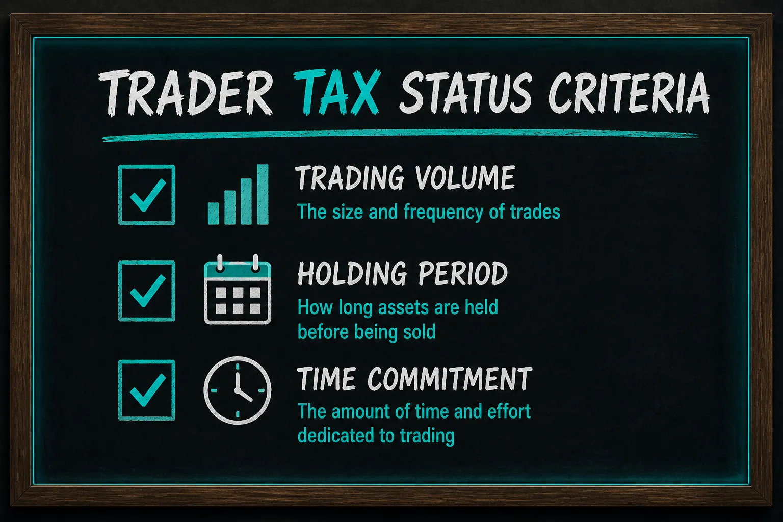 Trader tax status criteria